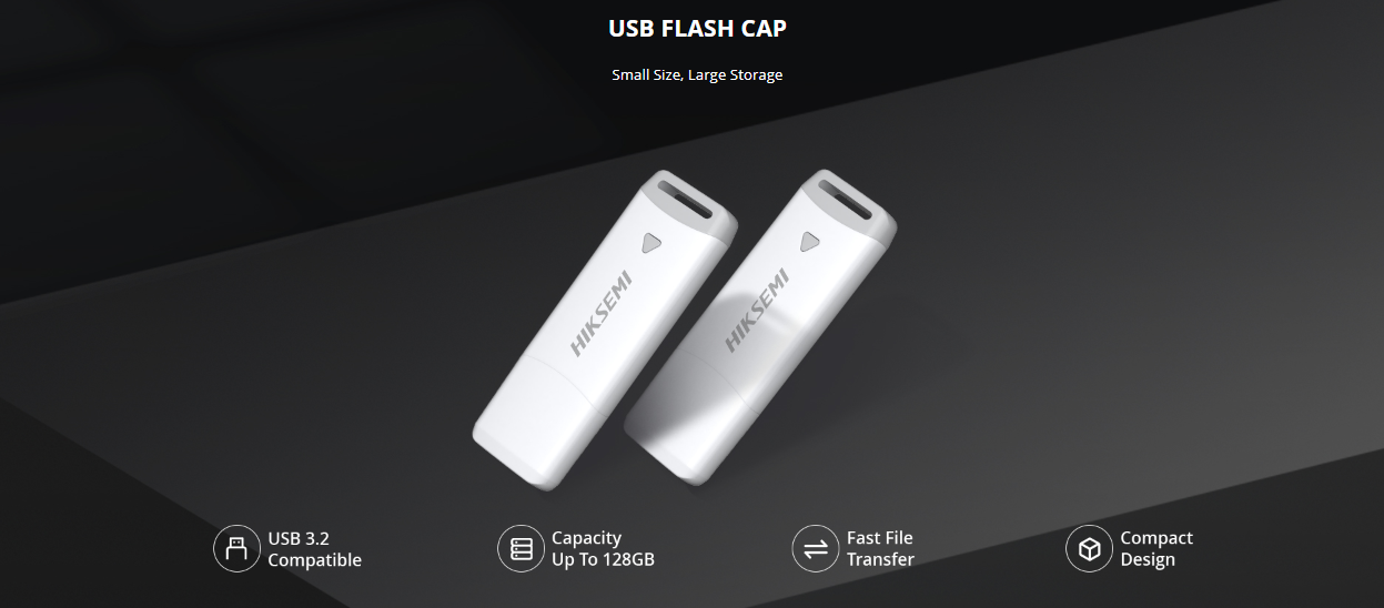 Picture of Hiksemi Cap HS-USB-M220P 128GB USB 3.2 Gen 1 White Pen Drive #HS-USB-M220P-128G-U3