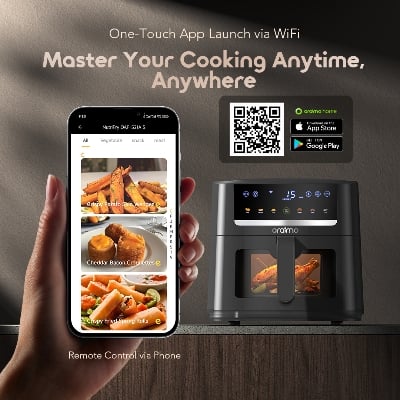 Picture of oraimo Digital Air Fryer 5L (OAF-521A) - Healthy Oil-Free Multi-Cooker - 360° Hot Air Circulation Technology - High Power Oven