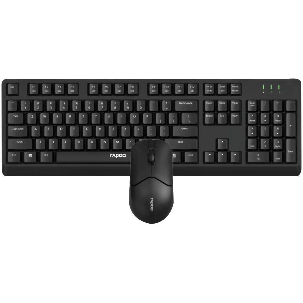 Picture of Rapoo X1500 Wireless Black Optical Keyboard & Mouse Combo with Bangla