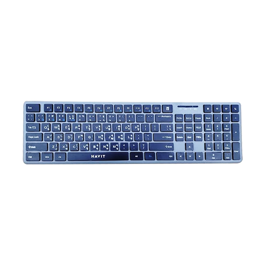 Picture of Havit KB235WB Dual Mode Bluetooth Black & Gray Keyboard With Bangla