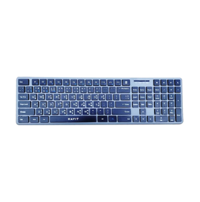 Picture of Havit KB235WB Dual Mode Bluetooth Black & Gray Keyboard With Bangla