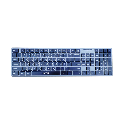 Picture of Havit KB235WB Dual Mode Bluetooth Black & Gray Keyboard With Bangla