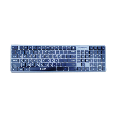 Picture of Havit KB235WB Dual Mode Bluetooth Black & Gray Keyboard With Bangla