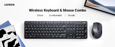 Picture of UGREEN MK006 (35740) Wireless Black Keyboard & Mouse Combo