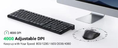 Picture of UGREEN MK006 (35740) Wireless Black Keyboard & Mouse Combo