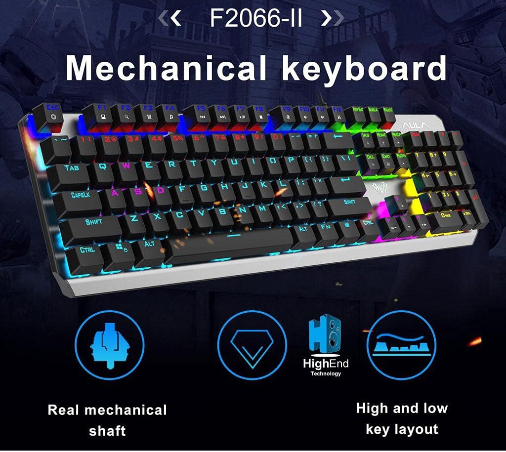 Picture of AULA F2066-II Wired Black Mechanical Gaming Keyboard