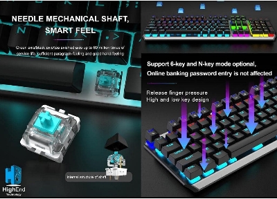 Picture of AULA F2066-II Wired Black Mechanical Gaming Keyboard