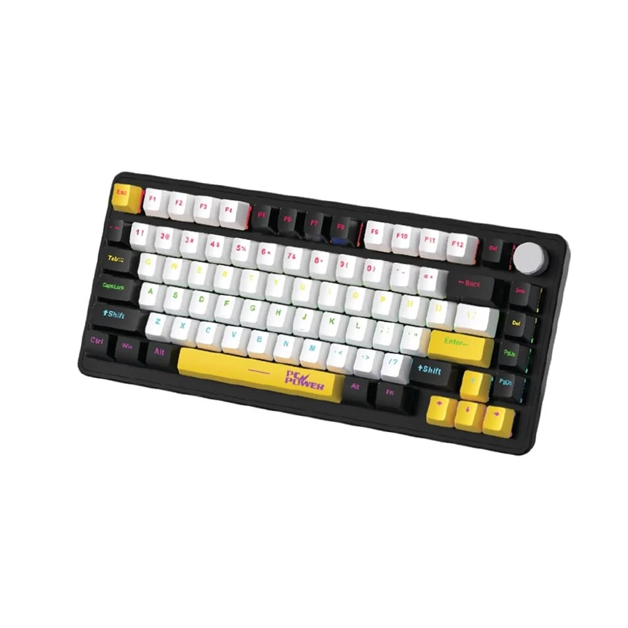 Picture of Pc Power K82 RGB Wired (Red Switch) White (White+Dark Blue+Cyan Key) Mechanical Gaming Keyboard