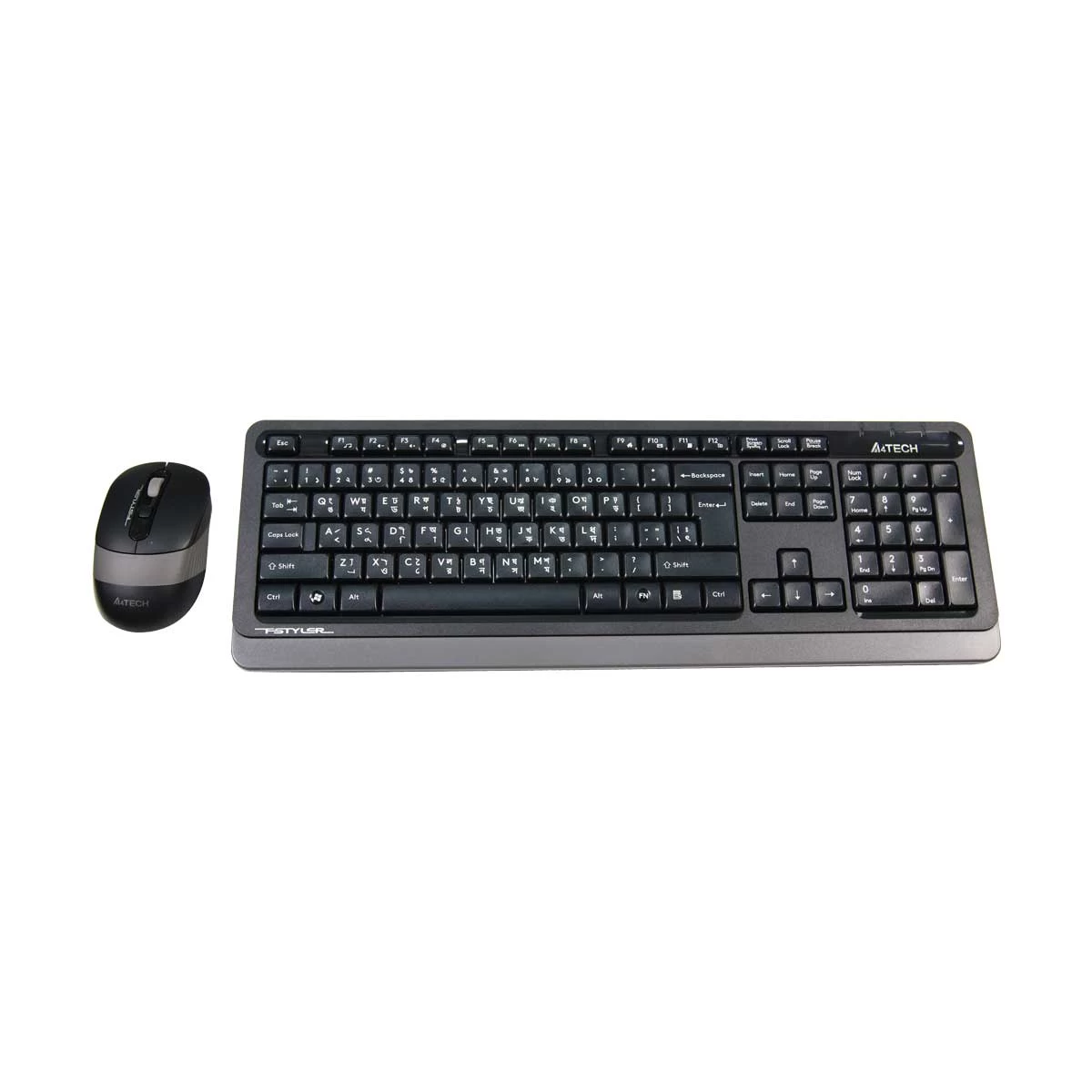Picture of A4TECH FG1010 Grey Wireless Keyboard & Mouse Combo with Bangla