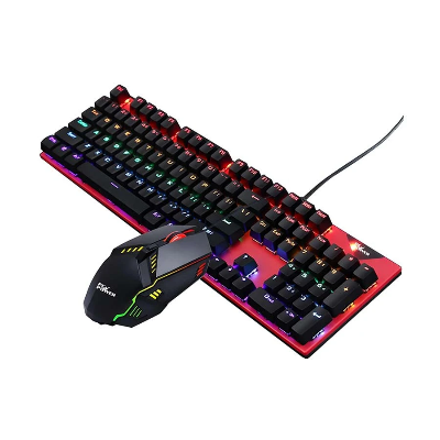 Picture of Pc Power Flare Combo RGB Wired (Blue Switch) Silver & Black Mechanical Gaming Keyboard & Mouse Combo