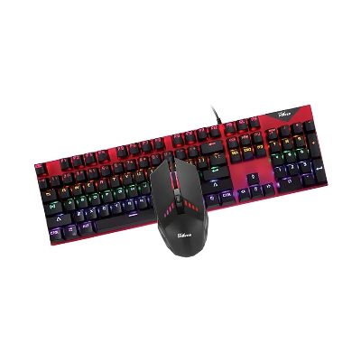 Picture of Pc Power Flare Combo RGB Wired (Blue Switch) Silver & Black Mechanical Gaming Keyboard & Mouse Combo