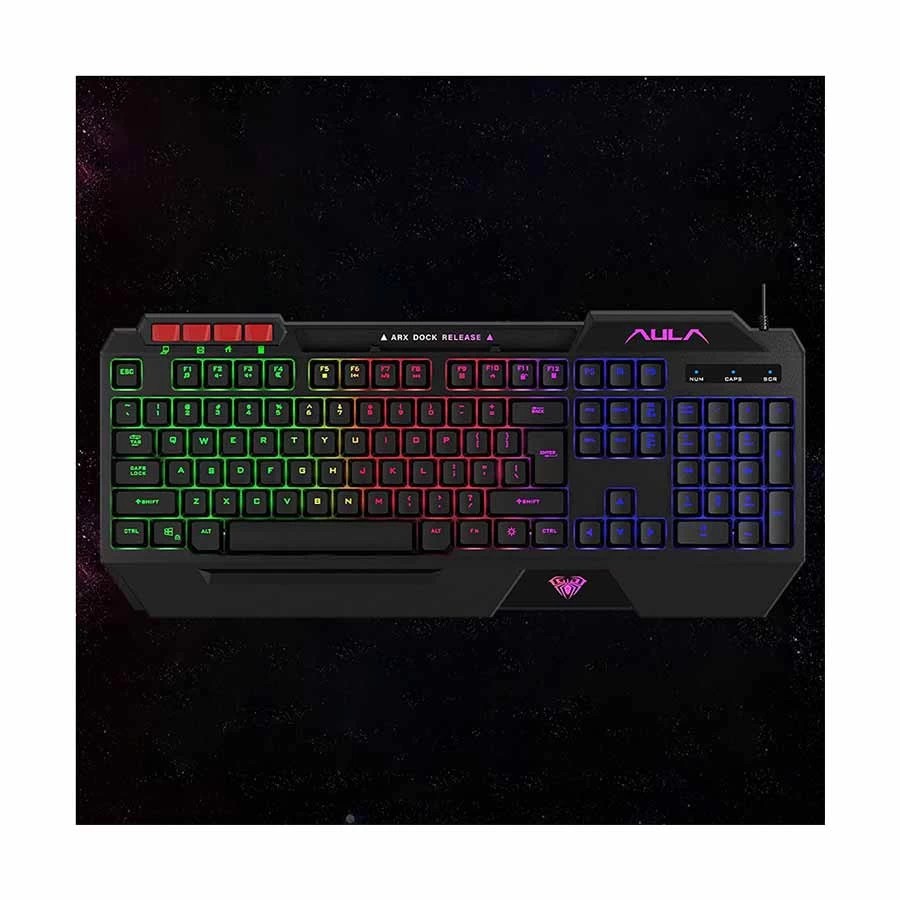 Picture of AULA T650 RGB Black USB Wired Gaming Keyboard, Mouse, Mouse Pad & Headphone Combo