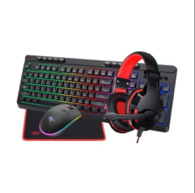 Picture of Havit KB894CM Wired Black Keyboard, Mouse, Mousepad & Headphone 4 in 1 Combo