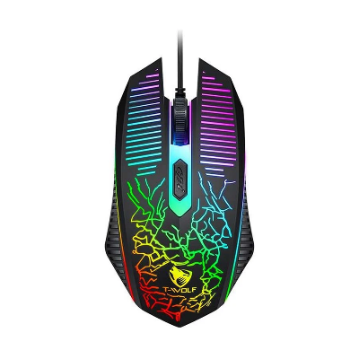 Picture of T-WOLF TF400 4 In 1 Black Wired Keyboard, Mouse, Headphone & Mouse Pad Gaming Combo