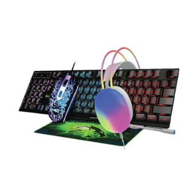 Picture of Pc Power PGC900 Wired Black-White Gaming Keyboard, Mouse, Mouse Pad & Headphone Combo