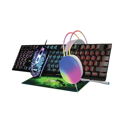 Picture of Pc Power PGC900 Wired Black-White Gaming Keyboard, Mouse, Mouse Pad & Headphone Combo