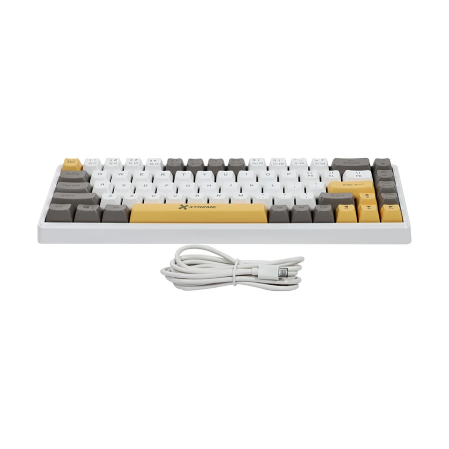 Picture of Xtreme KM71G Wired (Blue Switch) White (Yellow+White+Grey) Mechanical Gaming Keyboard