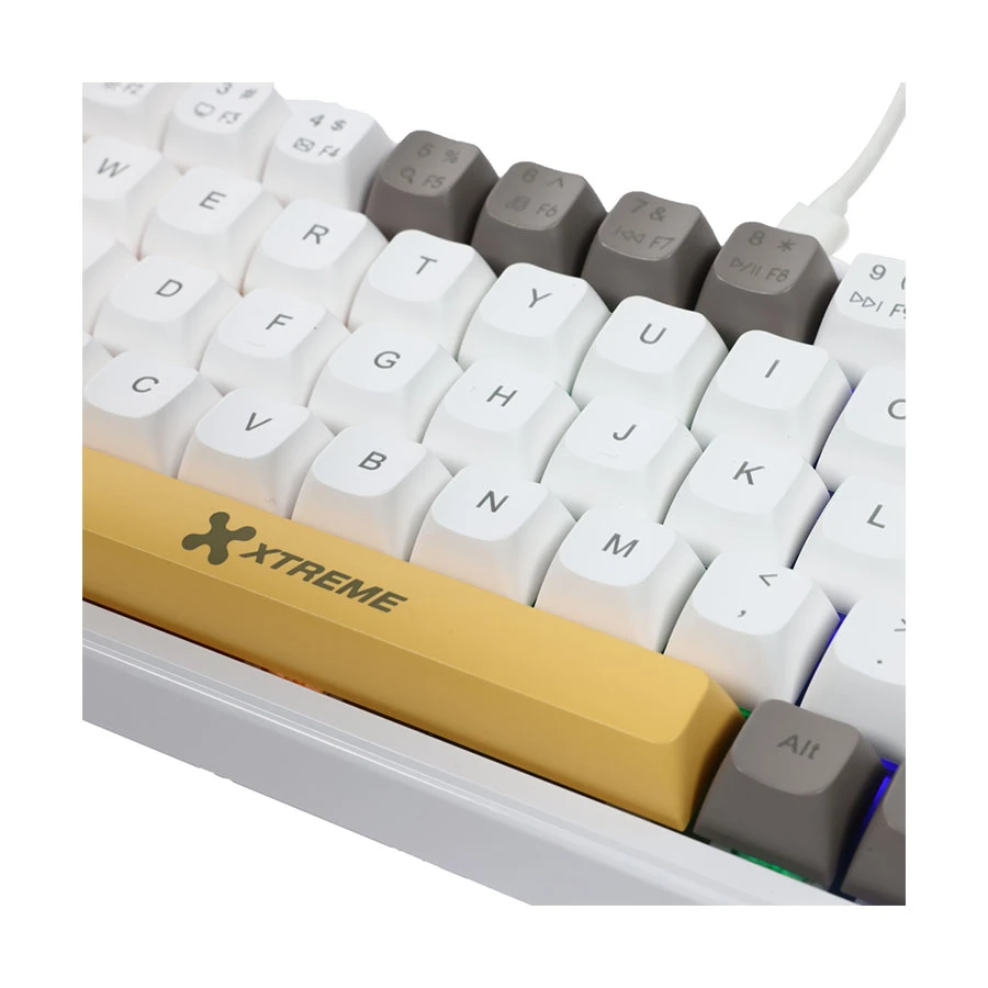 Picture of Xtreme KM71G Wired (Blue Switch) White (Yellow+White+Grey) Mechanical Gaming Keyboard