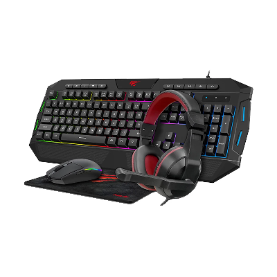Picture of Havit HV-KB501CM Wired Black Gaming Keyboard Mouse Headphones and Mouse Pad Combo