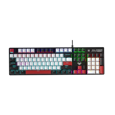 Picture of Aula S500 Wired Black + White & Red (Blue Switch) Mechanical Gaming Keyboard