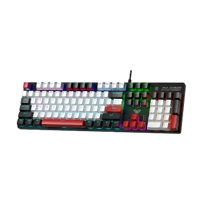 Picture of Aula S500 Wired Black + White & Red (Blue Switch) Mechanical Gaming Keyboard