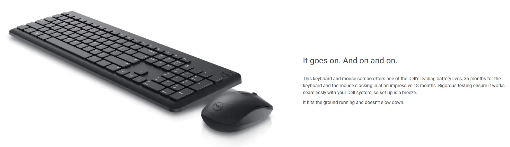 Picture of Dell KM3322W Wireless Black Keyboard & Mouse Combo