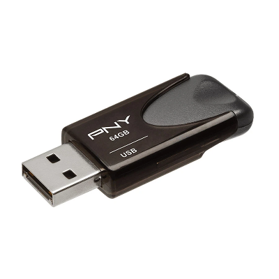 Picture of PNY Turbo Attache 4 64GB USB 3.2 Black Pen Drive