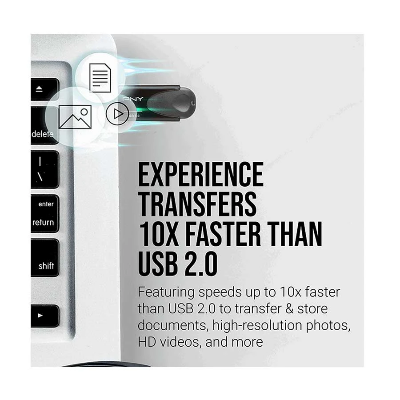 Picture of PNY Turbo Attache 4 64GB USB 3.2 Black Pen Drive