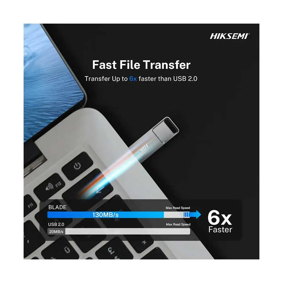Picture of Hiksemi Blade HS-USB-E301 128GB USB 3.2 Gen 1 Grey Pen Drive #HS-USB-E301-128G-U3