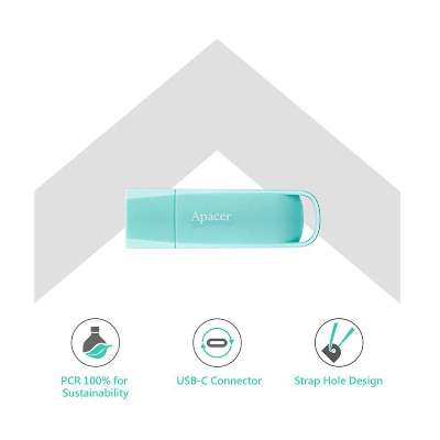 Picture of Apacer AH270 Eco 64GB USB 3.2 Gen 1 Type-C OTG Jelly Mint Pen Drive #AP64GAH270ECO-1