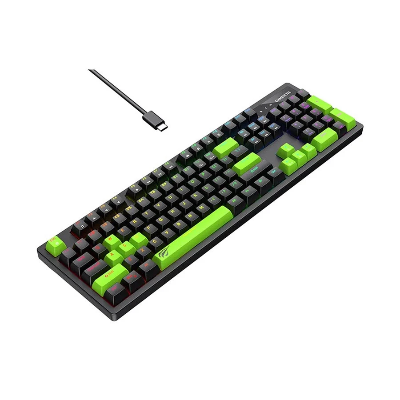 Picture of Havit KB893L RGB Wired Black & Green (Blue Switch) Mechanical Gaming Keyboard