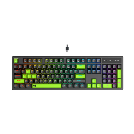 Picture of Havit KB893L RGB Wired Black & Green (Blue Switch) Mechanical Gaming Keyboard