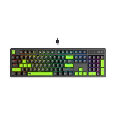 Picture of Havit KB893L RGB Wired Black & Green (Blue Switch) Mechanical Gaming Keyboard