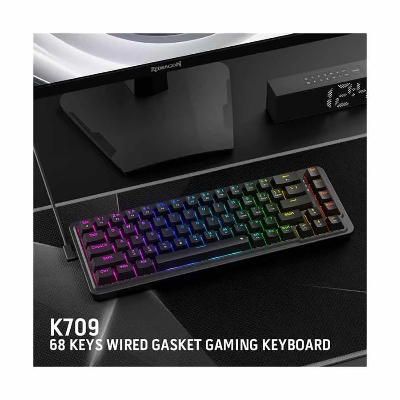 Picture of Redragon NOVA K709 RGB (Linear Switch) Black Wired Hot-Swappable Gasket-Mounted Mechanical Gaming Keyboard