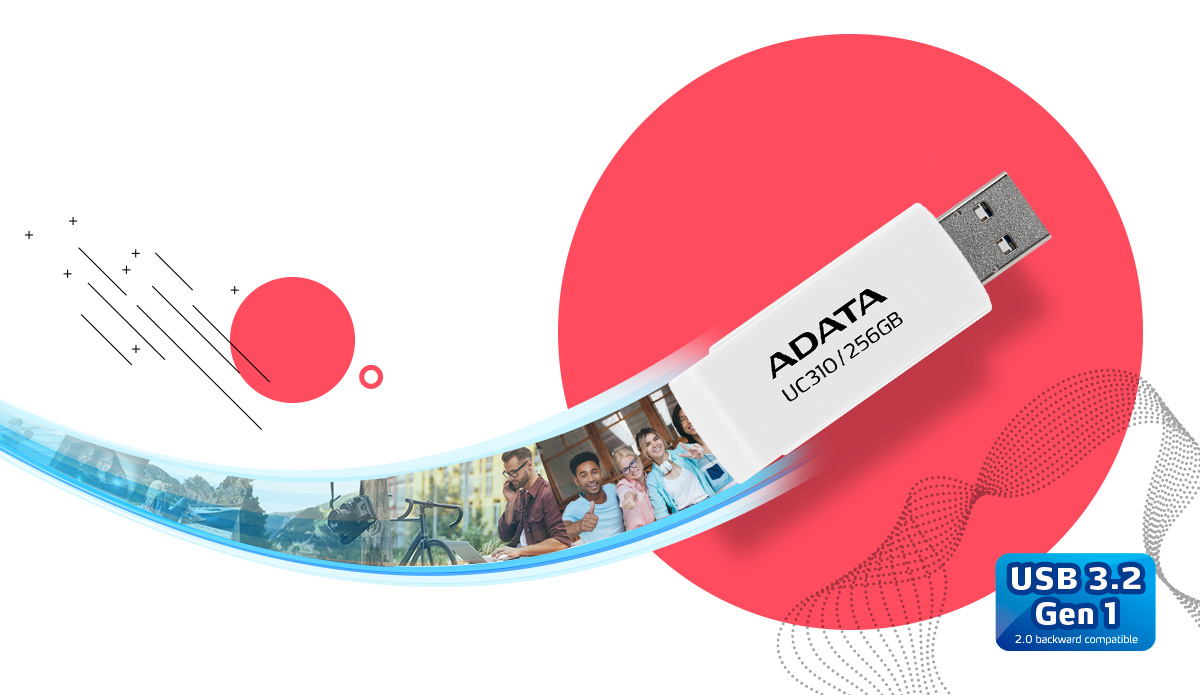 Picture of ADATA UC310 256GB USB 3.2 Black Pen Drive #UC310-256G-RBK