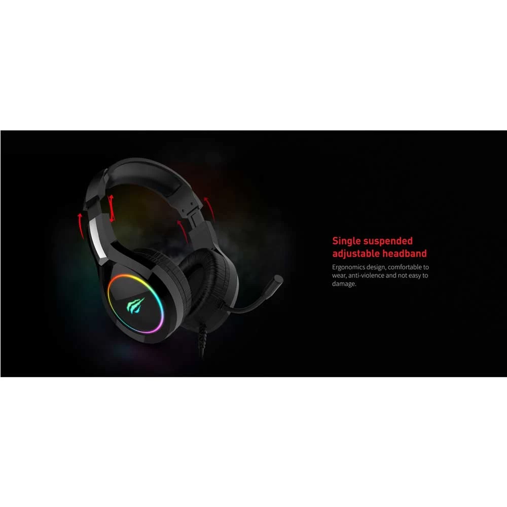 Picture of Havit H2232d 3.5mm Audio Jack+USB Black Gaming Headphone with Microphone
