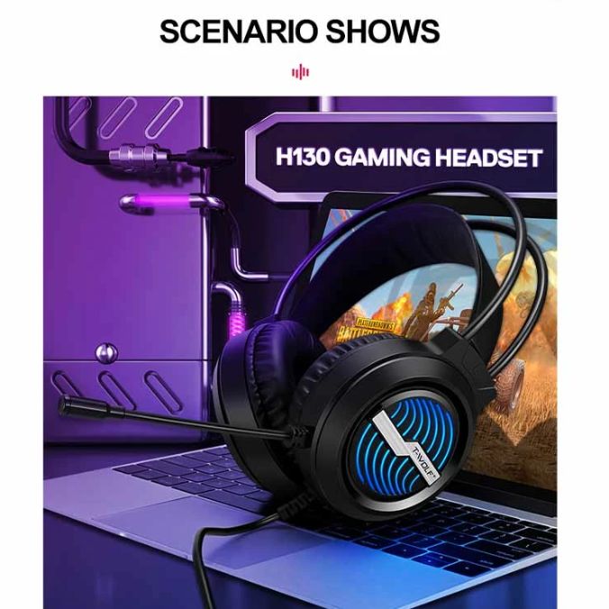 Picture of T-WOLF H130 Wired Black Gaming Headphone