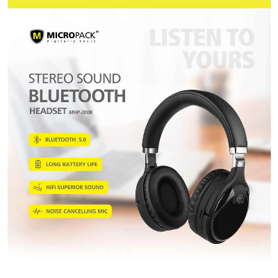 Picture of Micropack MHP-200B Black Bluetooth Headphone