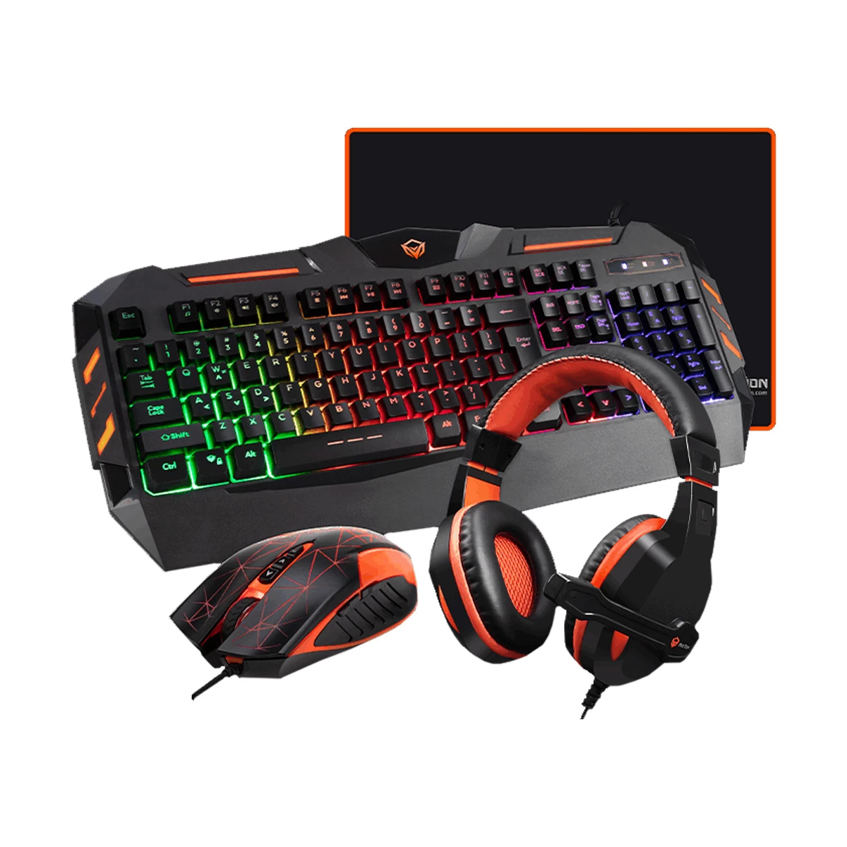 Picture of Meetion MT-C500 Black USB Wired Gaming Keyboard, Mouse, Mouse Pad & Headphone Combo