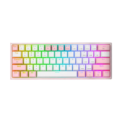 Picture of Redragon Fizz Pro K616 Tri Mode RGB Hot Swap (Red Switch) White Pink Mechanical Gaming Keyboard