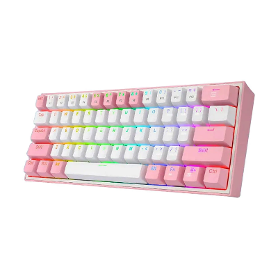 Picture of Redragon Fizz Pro K616 Tri Mode RGB Hot Swap (Red Switch) White Pink Mechanical Gaming Keyboard