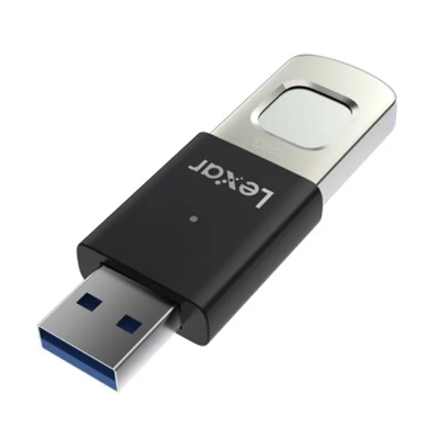 Picture of Lexar JumpDrive Fingerprint F35 Pro 128GB USB 3.2 Gen 1 Black & Silver Pen Drive #LJDF35P128G-RNBNG