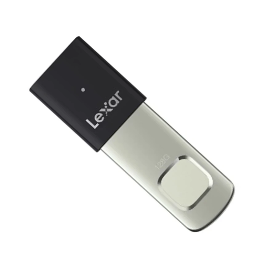 Picture of Lexar JumpDrive Fingerprint F35 Pro 128GB USB 3.2 Gen 1 Black & Silver Pen Drive #LJDF35P128G-RNBNG