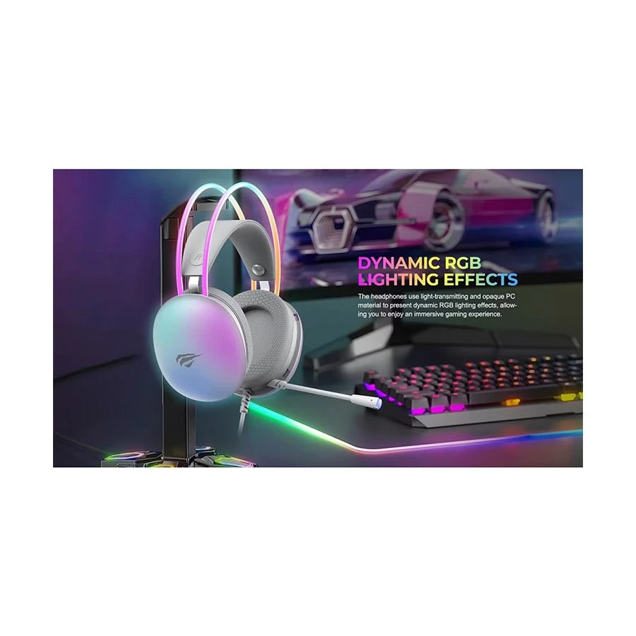Picture of Havit Gamenote H2037d RGB Wired White Gaming Headphone