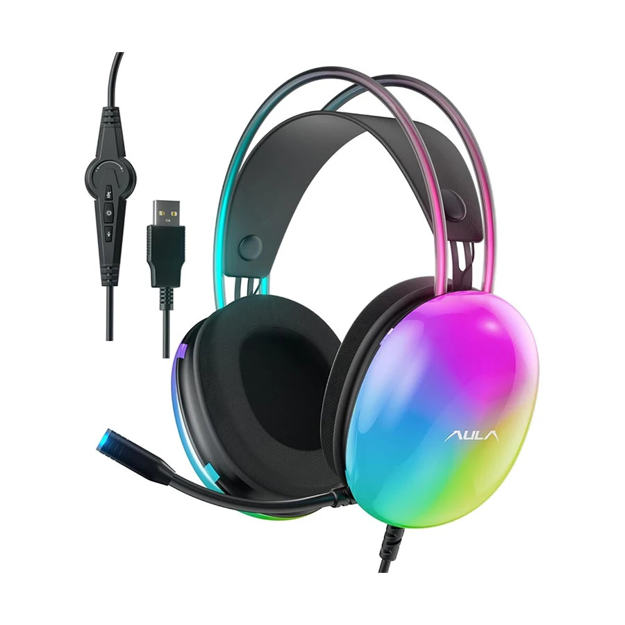 Picture of AULA S505 RGB Wired Black Over-Ear Gaming Headphone