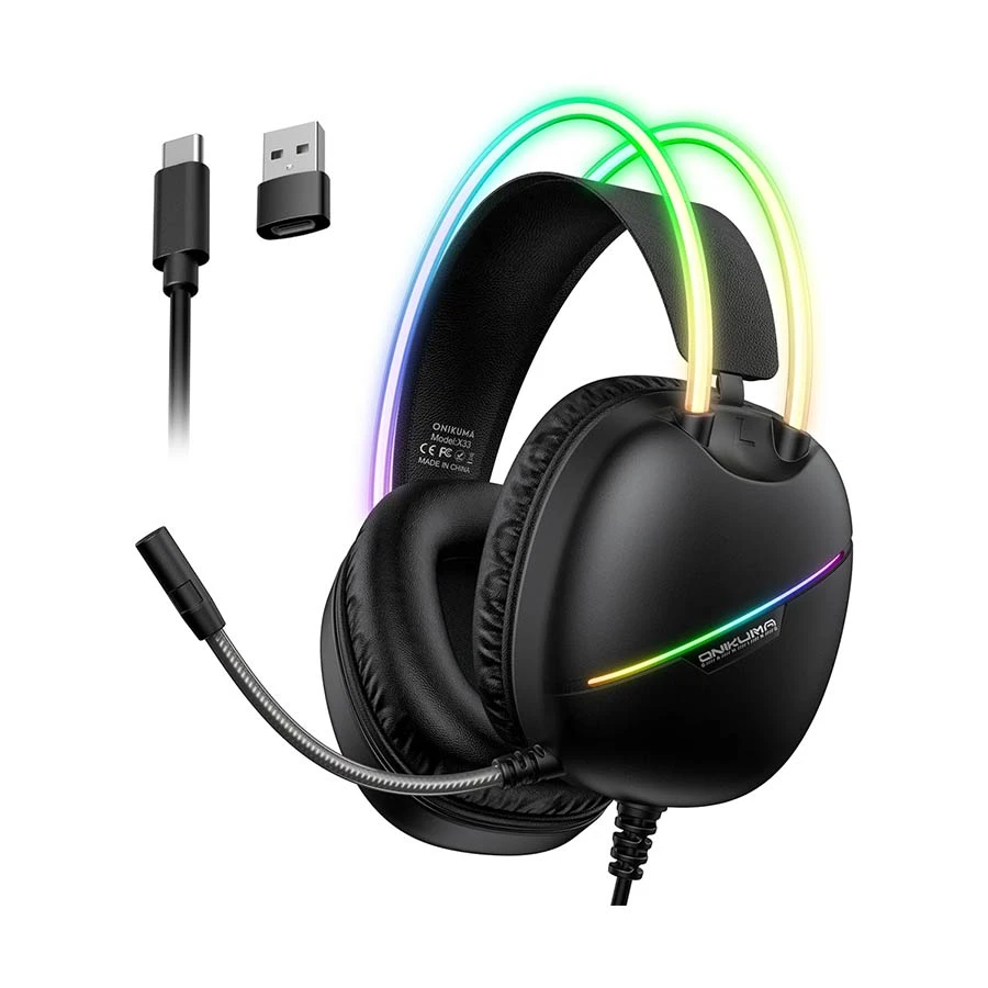 Picture of ONIKUMA X33 RGB Wired Black Gaming Headphone