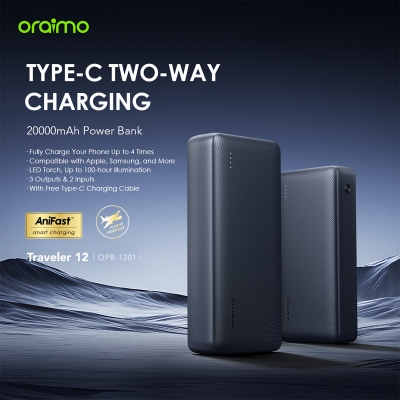 Picture of oraimo Traveler 12 20000mAh 12W Power Bank (OPB-1201)