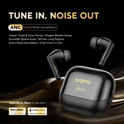 Picture of Oraimo Spacebuds Neo+ ANC Light Gold TWS Bluetooth Earbuds #OTW-323P
