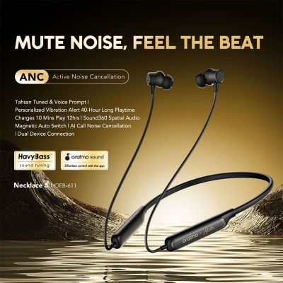 Picture of oraimo Necklace 5 Tahsan Tuned Noise Cancellation Wireless Headphone (OEB-611)- SPEED BLACK