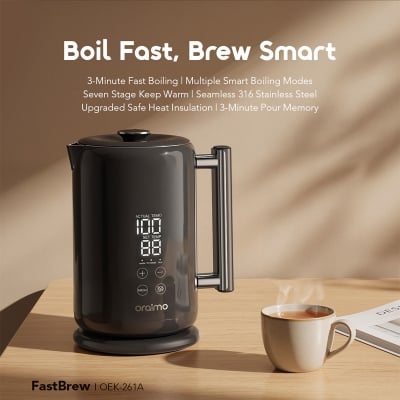 Picture of oraimo FastBrew Fast Smart 1.7L 316 Stainless Steel Electric Kettle